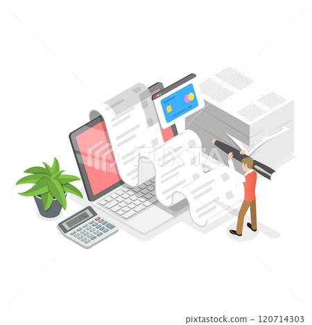 3D Isometric Flat  Illustration of Accounting and Financial Management. Item 3 120714303