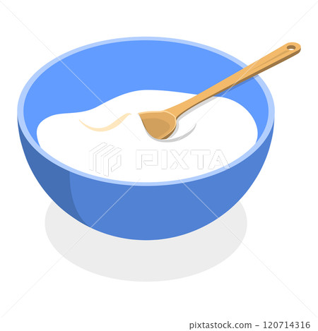 3D Isometric Flat  Illustration of Cereal Breakfast. Item 6 120714316
