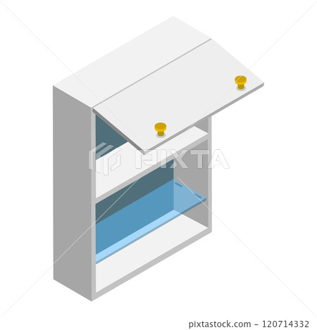 3D Isometric Flat  Set of Kitchen Cabinets. Item 4 120714332
