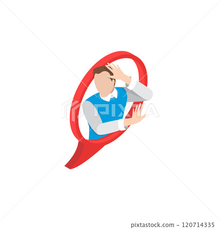 3D Isometric Flat Illustration of Character Faces. Item 4 3D Isometric Flat Illustration of Character Faces. Item 4 120714335