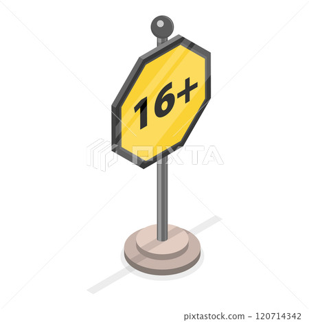 3D Isometric Flat  Set of Sensitive Content Signs. Item 7 120714342