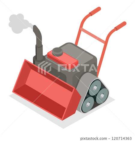 3D Isometric Flat  Set of Snowblowers. Item 2 120714363