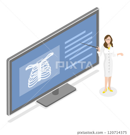 3D Isometric Flat  Illustration of Lung Disease. Item 2 120714375