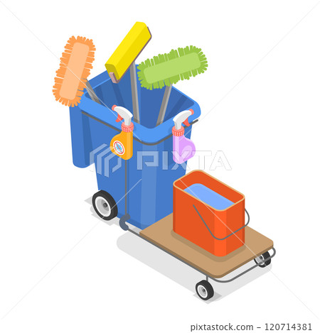3D Isometric Flat Set of Industrial Cleaning. Item 4 3D Isometric Flat Set of Industrial Cleaning. Item 4 120714381