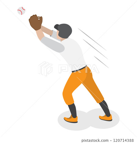 3D Isometric Flat Set of Baseball Players. Item 3 3D Isometric Flat Set of Baseball Players. Item 3 120714388