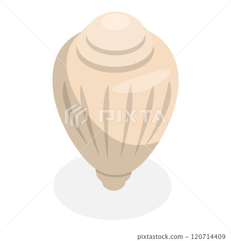 3D Isometric Flat  Set of Seashells. Item 1 120714409