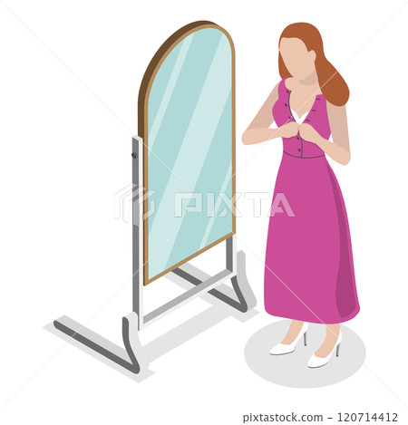 3D Isometric Flat Set of Undressing People. Item 3 3D Isometric Flat Set of Undressing People. Item 3 120714412