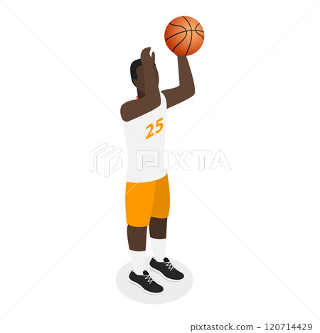 3D Isometric Flat  Set of Basketball Players. Item 3 120714429