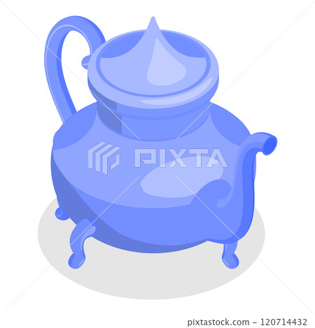 3D Isometric Flat  Set of Arabic Teapot. Item 3 120714432