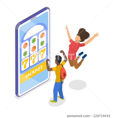 3D Isometric Flat  Set of Lottery Winners. Item 1 120714435