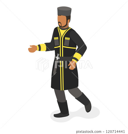 3D Isometric Flat  Set of Ethnic Groups. Item 1 120714441