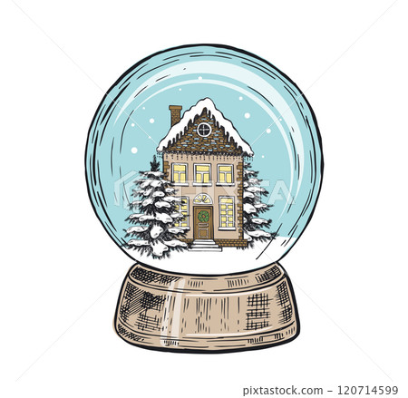 christmas, house, vector 120714599