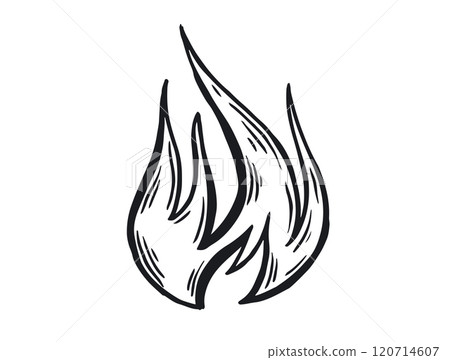 Bonfire set, hand drawn illustration, flame, burning. Bonfire set, hand drawn illustration, flame, burning. 120714607