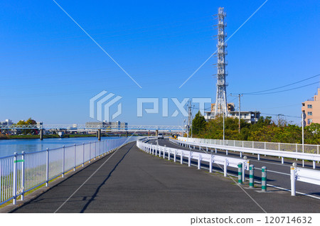 Scenery along the Nakagawa River in Katsushika Ward, Tokyo November 2024 120714632