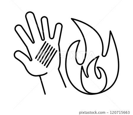 燒傷的手圖標 燒傷的手圖標 120715663