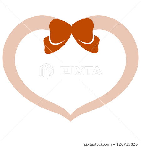 Orange ribbon and heart illustration 120715826