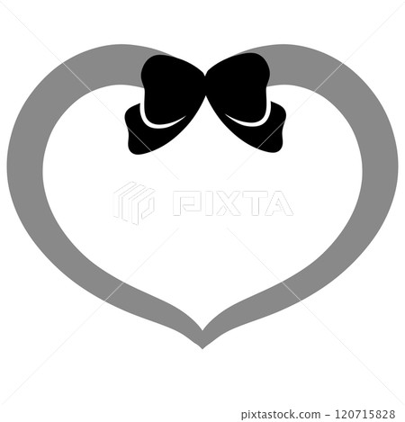 Black ribbon and heart illustration 120715828