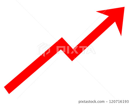 Red zigzag rising arrow illustration material 120716193