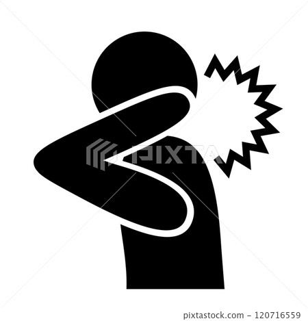 Icon of a person with a sore neck and head due to whiplash 120716559