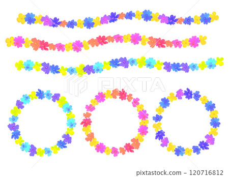 Watercolor floral frames and borders (vector) 120716812