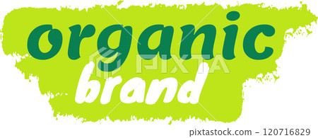 Green and white logo promoting organic products and highlighting commitment to sustainability and healthy living, appealing to environmentally conscious consumers Green and white logo promoting organic products and highlighting commitment to sustainability and healthy living, appealing to environmentally conscious consumers 120716829