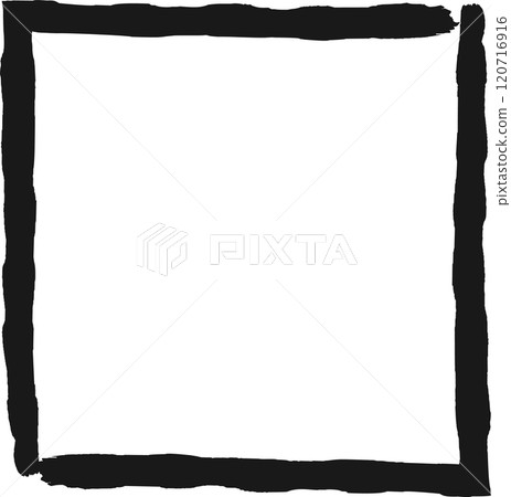 Thick, black, hand drawn brushstrokes create a square border, framing a clean, white space, offering a simple yet striking design element Thick, black, hand drawn brushstrokes create a square border, framing a clean, white space, offering a simple yet striking design element 120716916