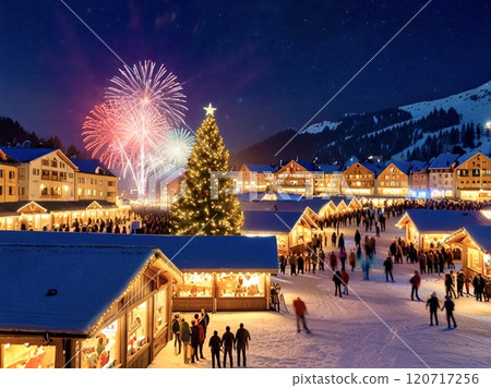 聖誕滑雪場煙火3 聖誕滑雪場煙火3 120717256