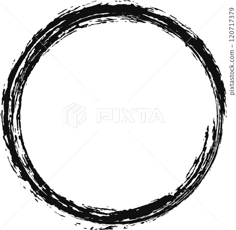 Dynamic hand drawn black brush stroke creates a textured frame for designs, adding an artistic touch 120717379