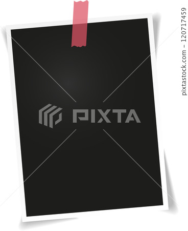 Photo frame with red tape creating a space for memories and creativity, perfect for showcasing cherished moments or adding a personal touch to designs 120717459