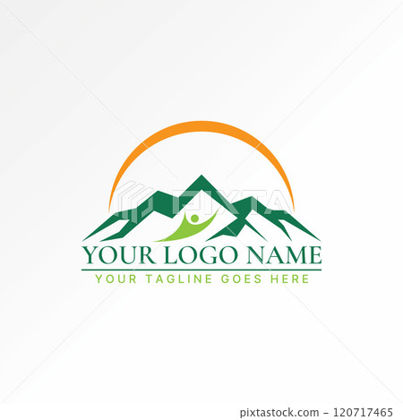 Logo design graphic concept creative premium vector stock image graphic unique mountain mont morning sunrise body fit. Related tree forest adventure 120717465