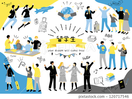 Students enjoying studying abroad Students enjoying studying abroad 120717546