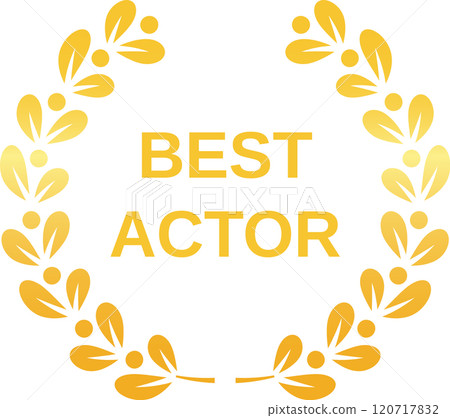 Golden laurel wreath award for best actor, celebrating achievement in film and television, symbolizing excellence and recognition in performing arts 120717832