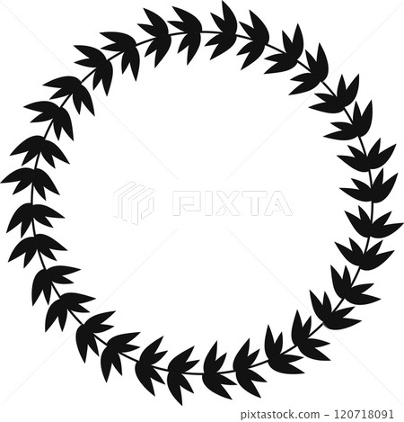 Stylized laurel wreath creating a perfect circle, symbolizing victory, achievement, and honor, suitable for emblems, logos, and decorative borders Stylized laurel wreath creating a perfect circle, symbolizing victory, achievement, and honor, suitable for emblems, logos, and decorative borders 120718091