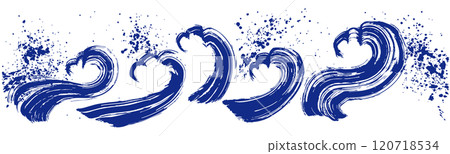 Wave handwritten brush illustration Wave handwritten brush illustration 120718534