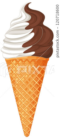 Delicious Chocolate and Vanilla Ice Cream 120718600