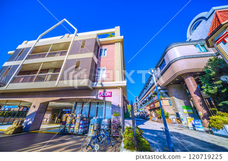 Yokohama cityscape in Japan. View of the entrance and exit of Nakagawa Station (secondary name: Tokyo City University Yokohama Campus) on the Yokohama Municipal Subway. 120719225