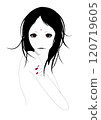 Monochrome illustration of a woman with nails 120719605