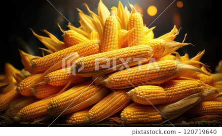 AI image: Piles of corn 120719640