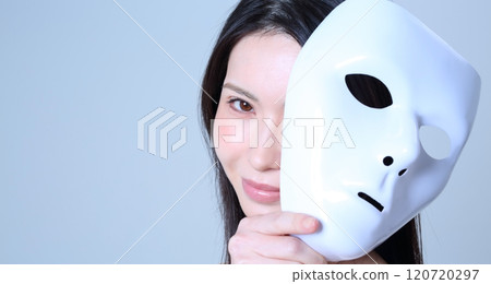 Image of a woman with a mask Image of a woman with a mask 120720297