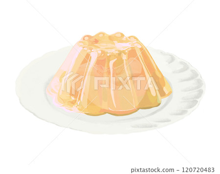 Fruit jelly (white peach, with pulp) with plate 120720483