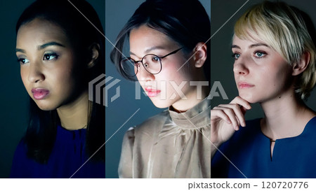 多國人看螢幕的拼貼 多國人看螢幕的拼貼 120720776