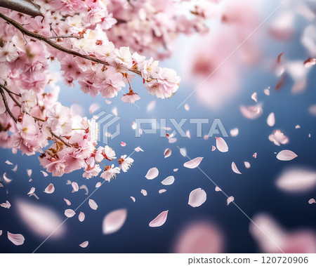 Image material of cherry blossoms and petals 120720906
