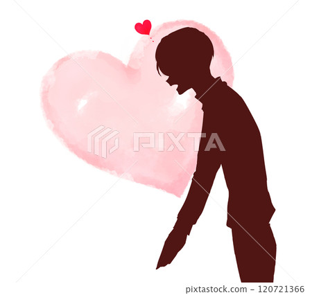 Man confessing his love, serious, shadow puppet 120721366