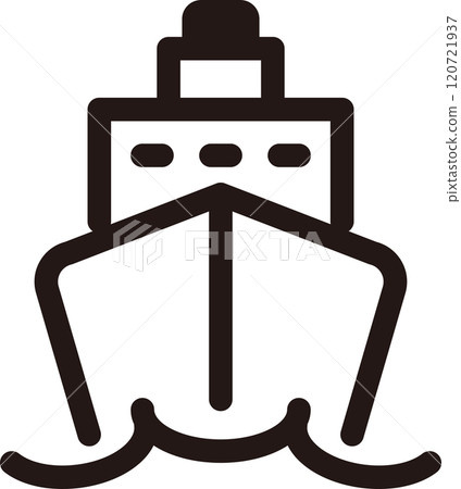 Business ship icon pictogram line drawing decoration simple illustration material set 120721937