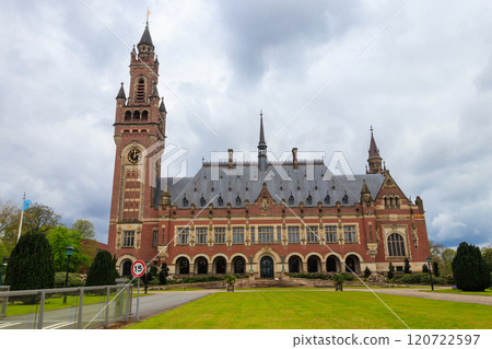 Peace Palace is an international law administrative building in The Hague, the Netherlands Peace Palace is an international law administrative building in The Hague, the Netherlands 120722597