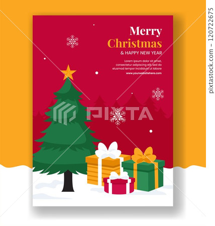 Christmas Vertical Poster Cartoon Hand-Drawn Templates for Festive Greetings Christmas Vertical Poster Cartoon Hand-Drawn Templates for Festive Greetings 120722675