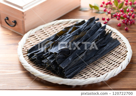 日高海帶，用於製作湯料的乾製品，日本食材的奢華形象 120722700