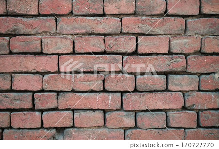 A beautifully textured red brick wall background ideal for various design applications 120722770