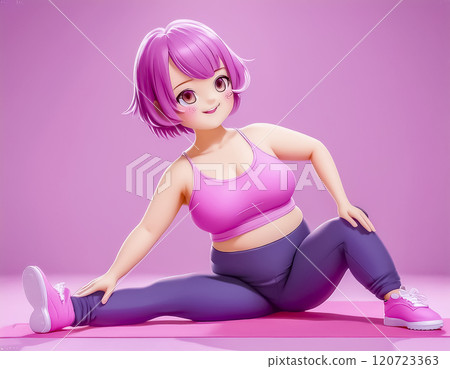 Image of a woman doing yoga 120723363
