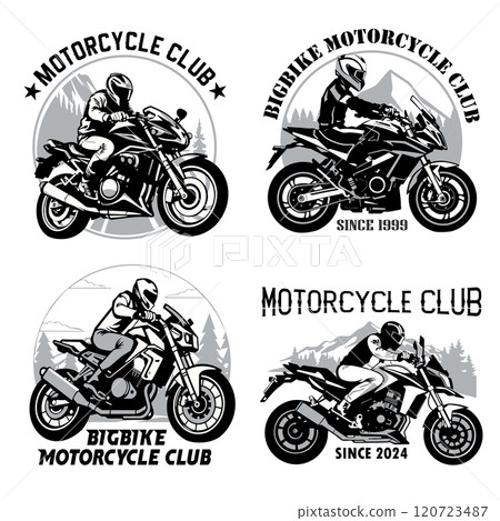 Bigbike Motorcycle Club Logo Set 120723487
